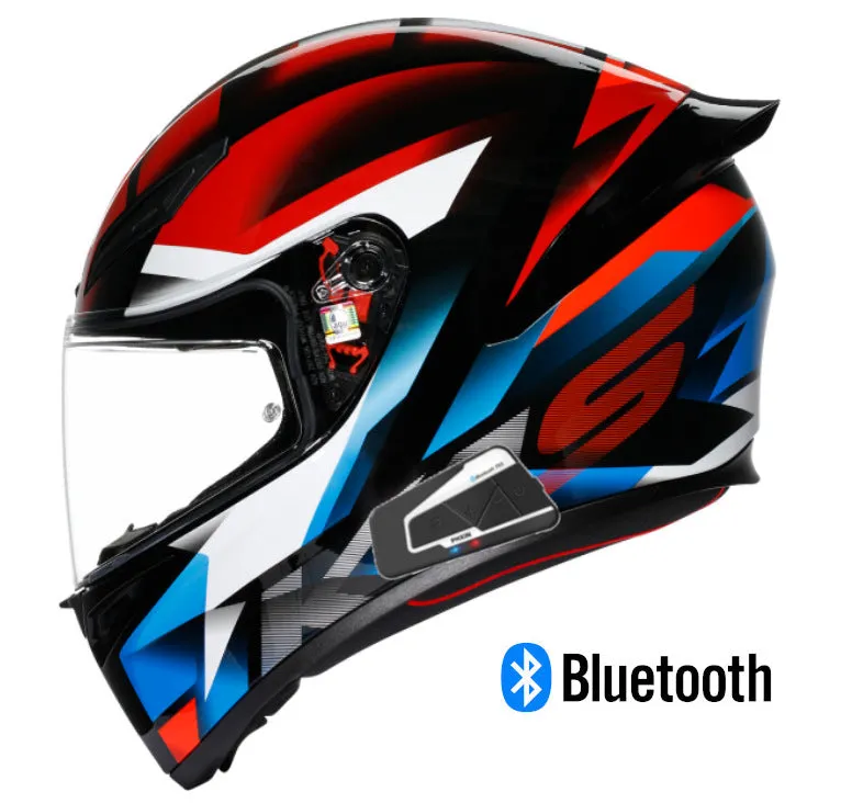 AGV K1 Full Face Bluetooth Helmet Fastlap Black/Red/Blue