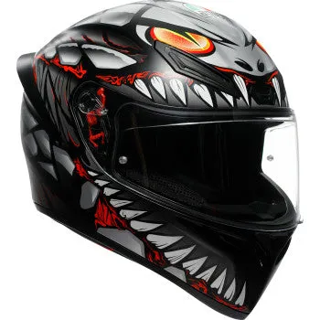 AGV K1 Full Face Helmet Lyzard Matte Black/Gray/Red