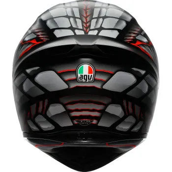 AGV K1 Full Face Helmet Lyzard Matte Black/Gray/Red