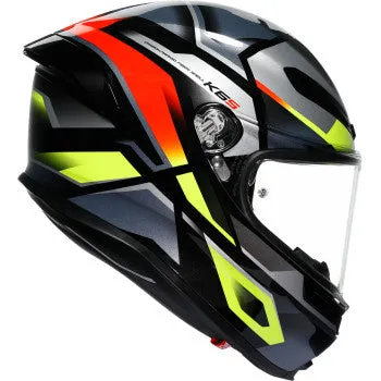 AGV K6 Full Face Helmet Erazer Black/Red/Yellow Fluo