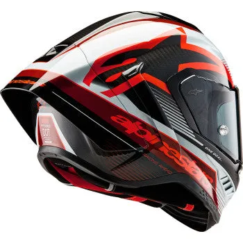 Alpinestars Supertech R10 Full Face Helmet Team Black/Carbon Red/Gloss White
