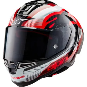 Alpinestars Supertech R10 Full Face Helmet Team Black/Carbon Red/Gloss White
