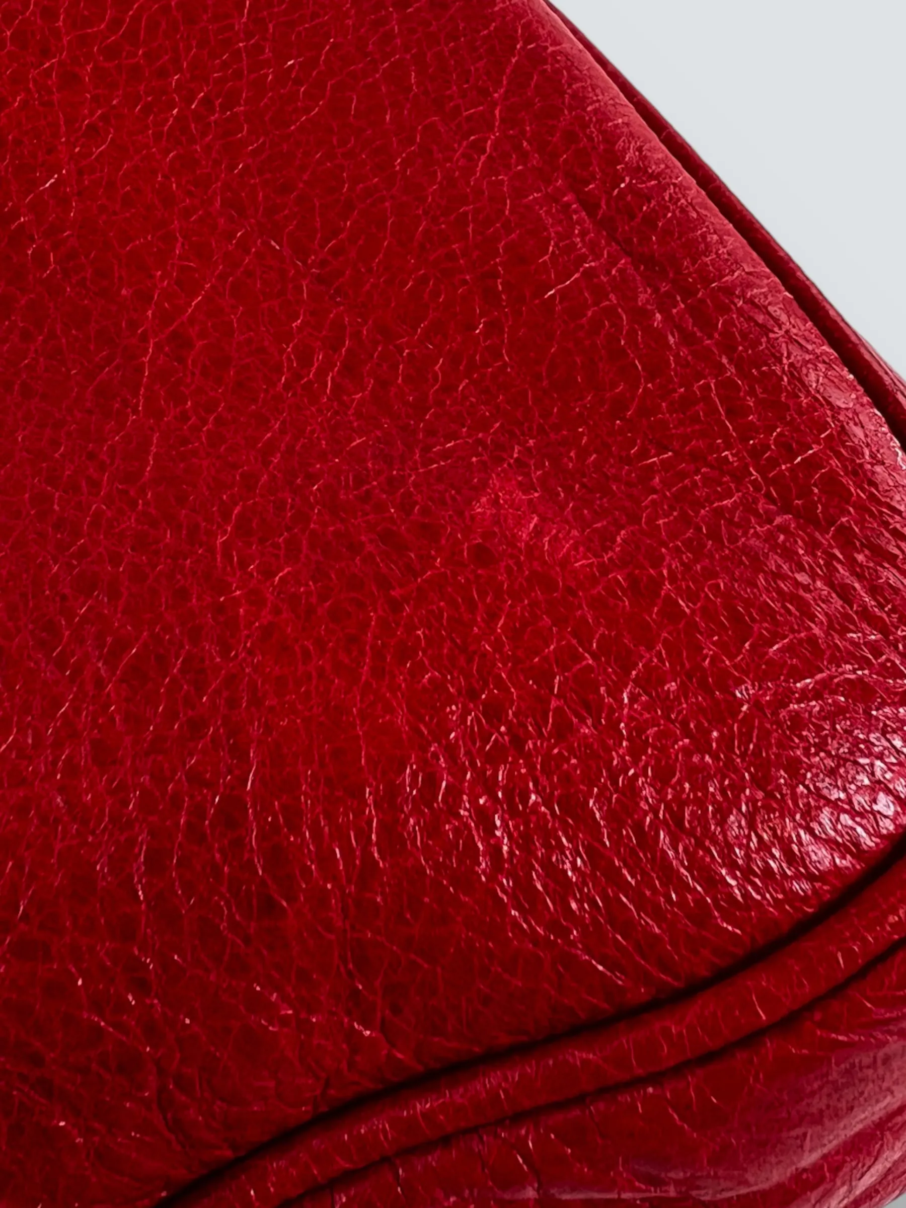 Balenciaga Red Leather Motocross Crossbody