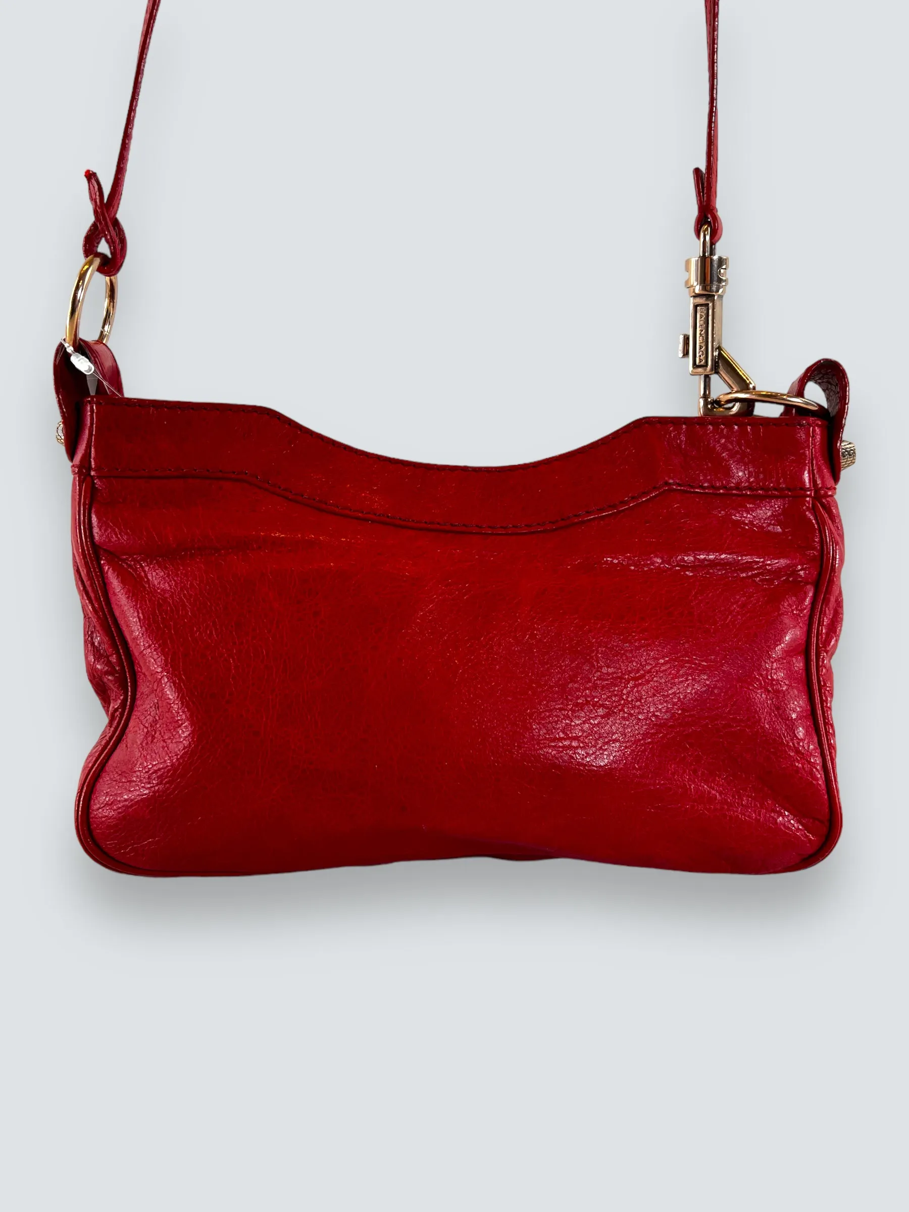 Balenciaga Red Leather Motocross Crossbody