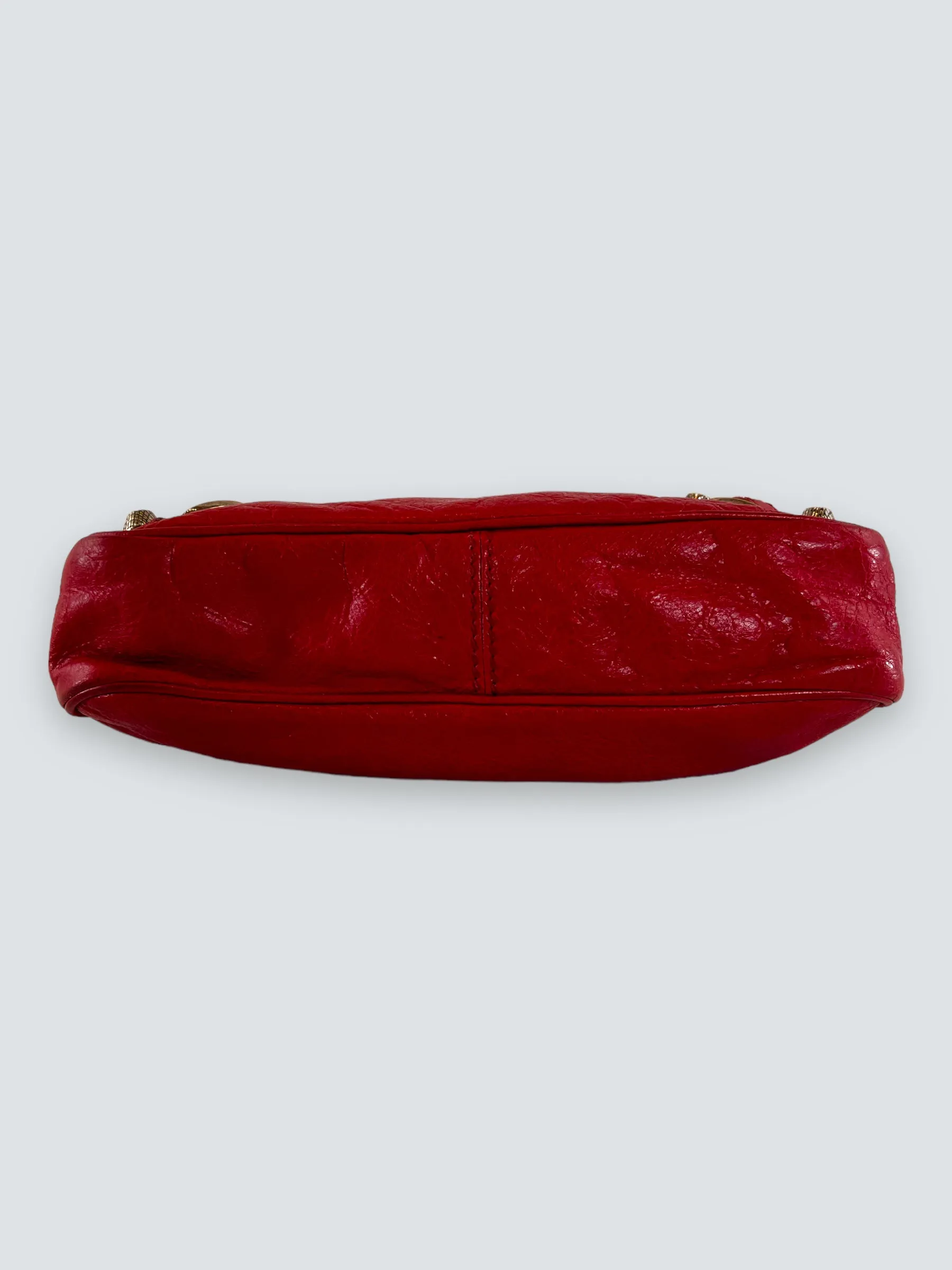Balenciaga Red Leather Motocross Crossbody