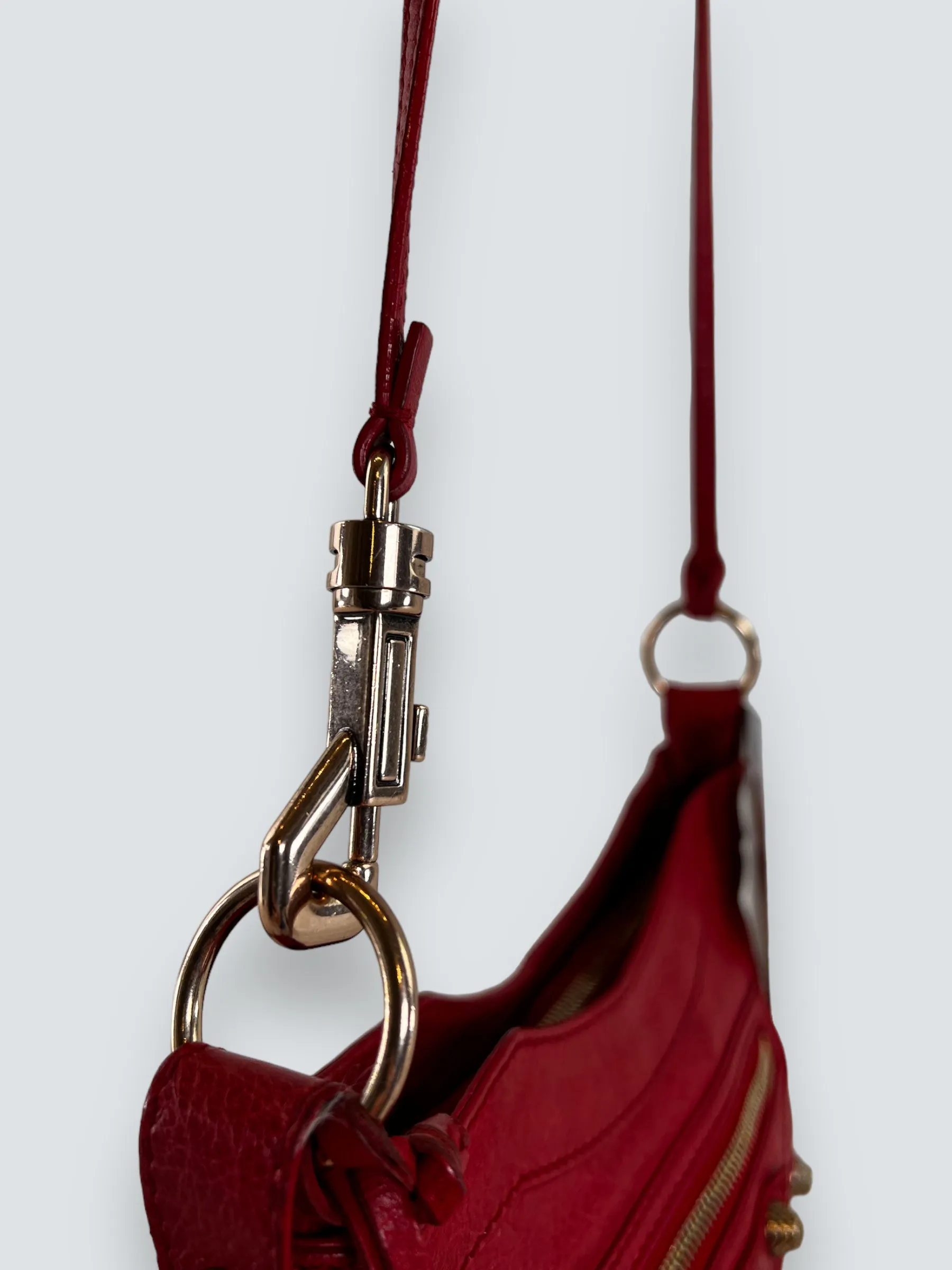 Balenciaga Red Leather Motocross Crossbody