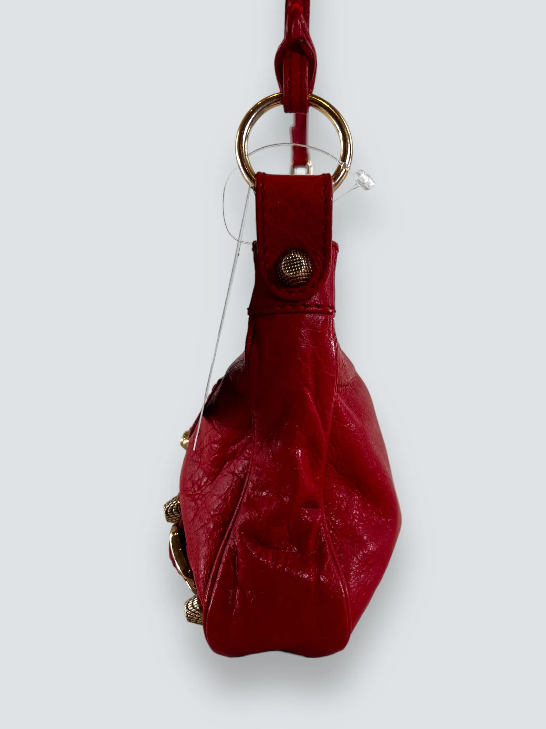 Balenciaga Red Leather Motocross Crossbody