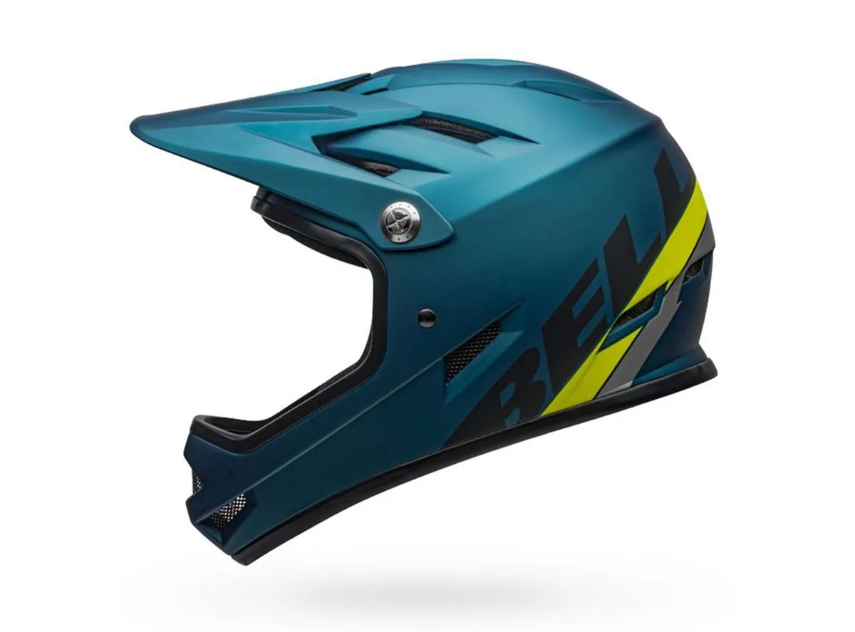 Bell Sanction Full Face Helmet - Matt Blue-Hi Viz