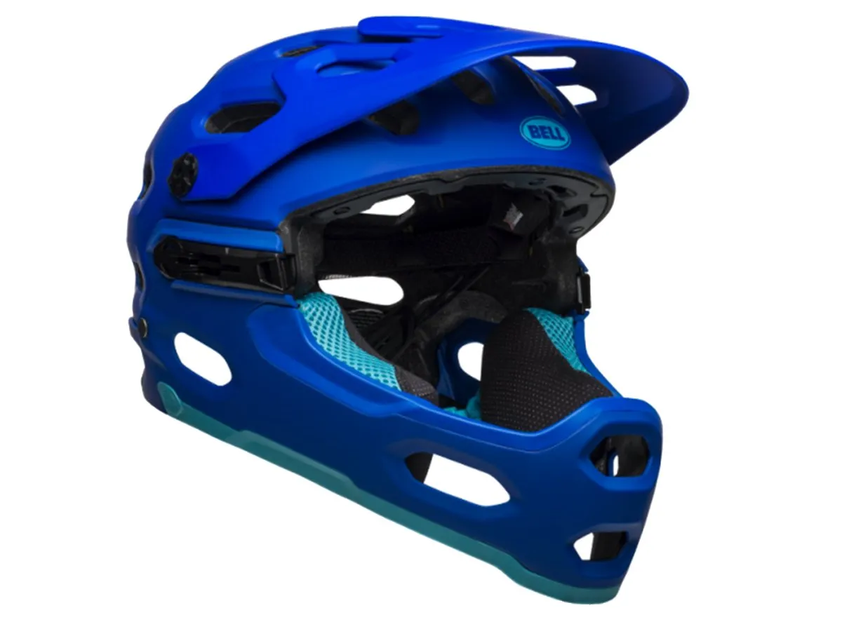 Bell Super 3R MIPS Full Face Helmet - Matt Blue-Bright Blue
