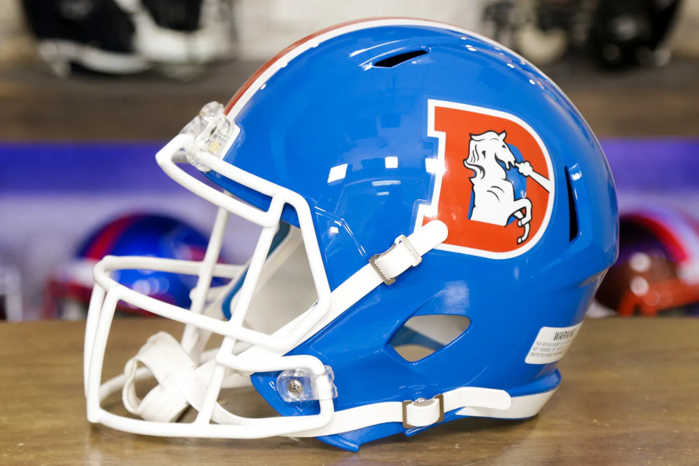 Denver Broncos Riddell Speed Display Helmet - 1975-1996 Throwback