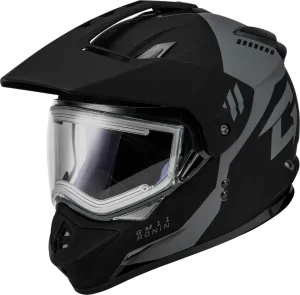 Gmax GM-11S Ronin Snow Helmet Matte Black Silver Electric Shield