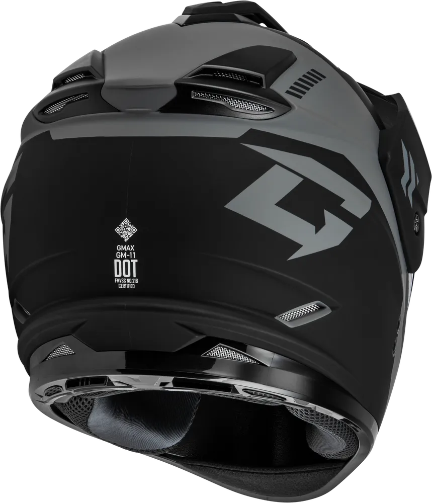 Gmax GM-11S Ronin Snow Helmet Matte Black Silver Electric Shield