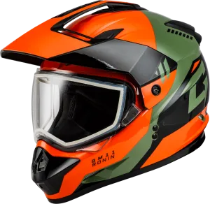Gmax GM-11S Ronin Snow Helmet Orange Dual Lens