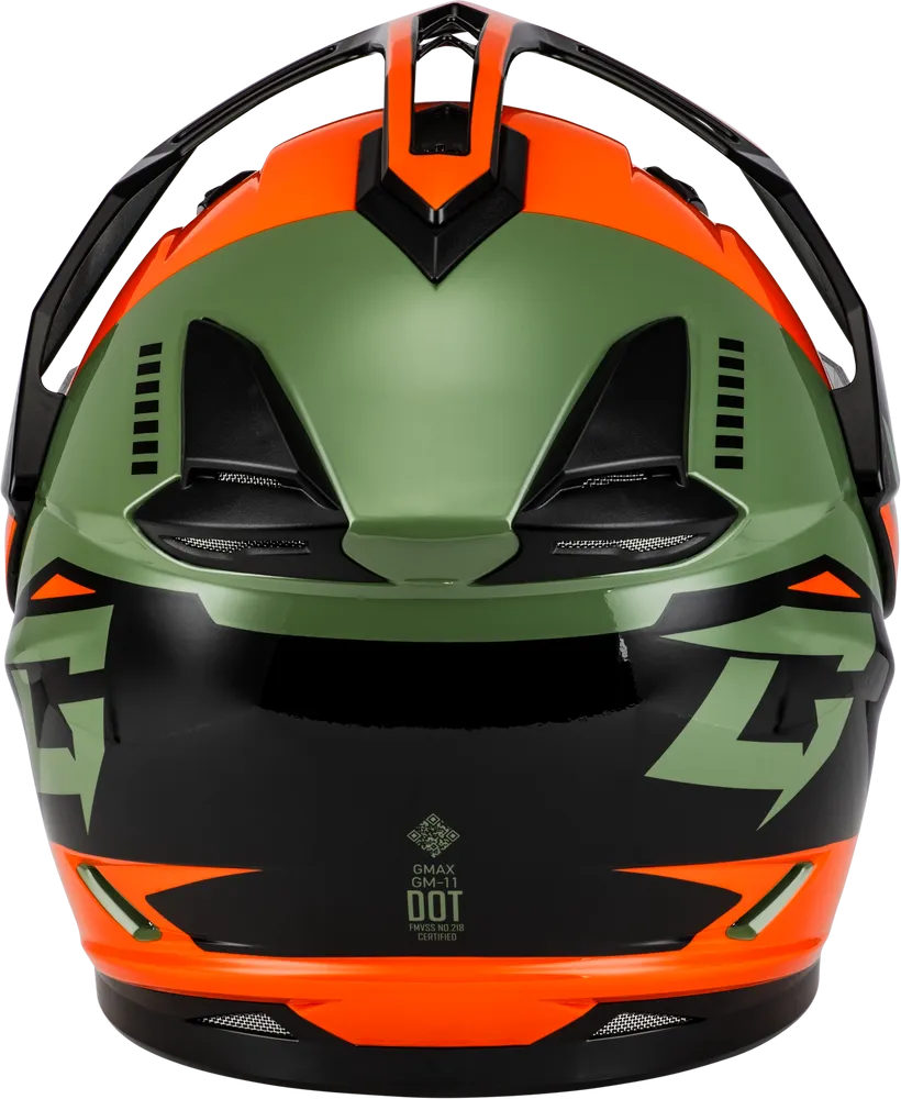 Gmax GM-11S Ronin Snow Helmet Orange Dual Lens
