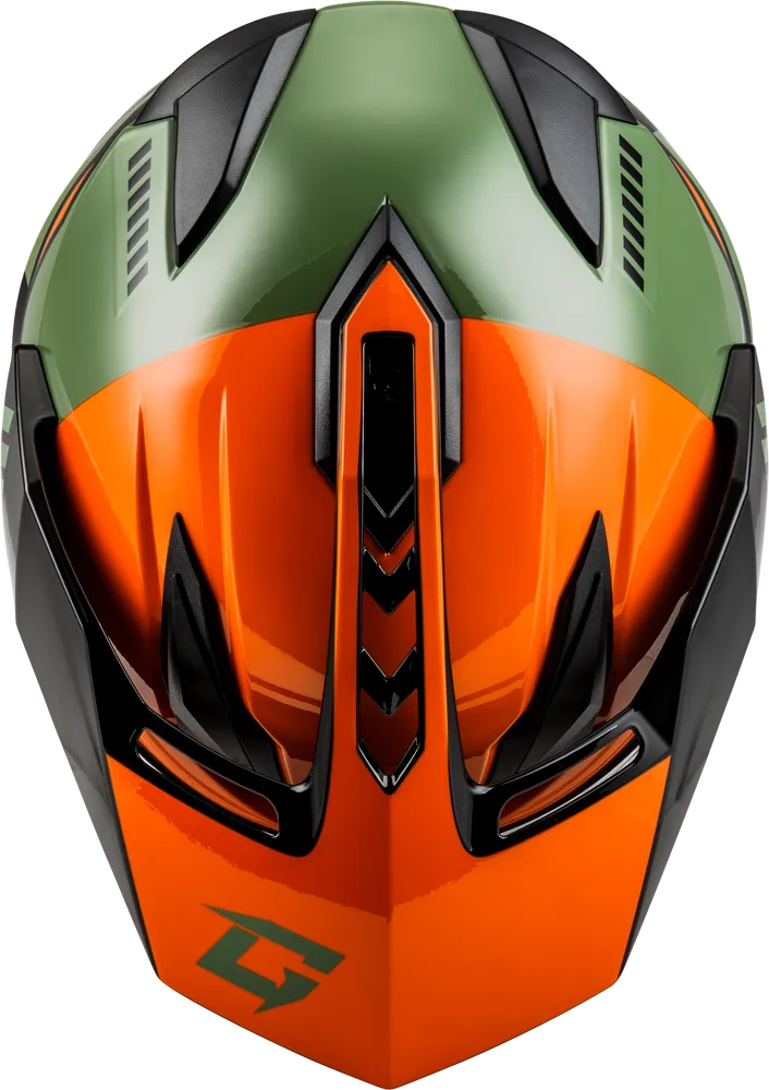 Gmax GM-11S Ronin Snow Helmet Orange Dual Lens