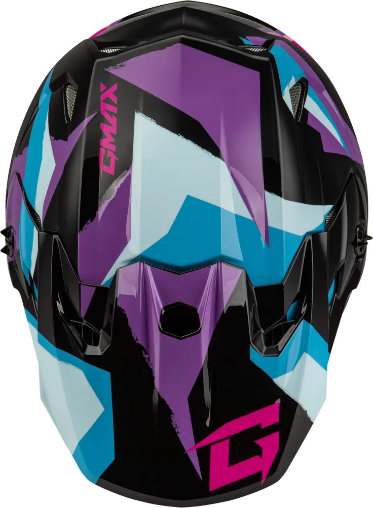 Gmax MX-96S Snowcross Helmet Purple Blue