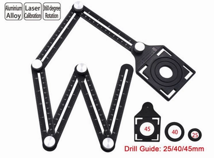 Hexagon Fold Ruler With Tile Holder Locator | Model : CM0921001