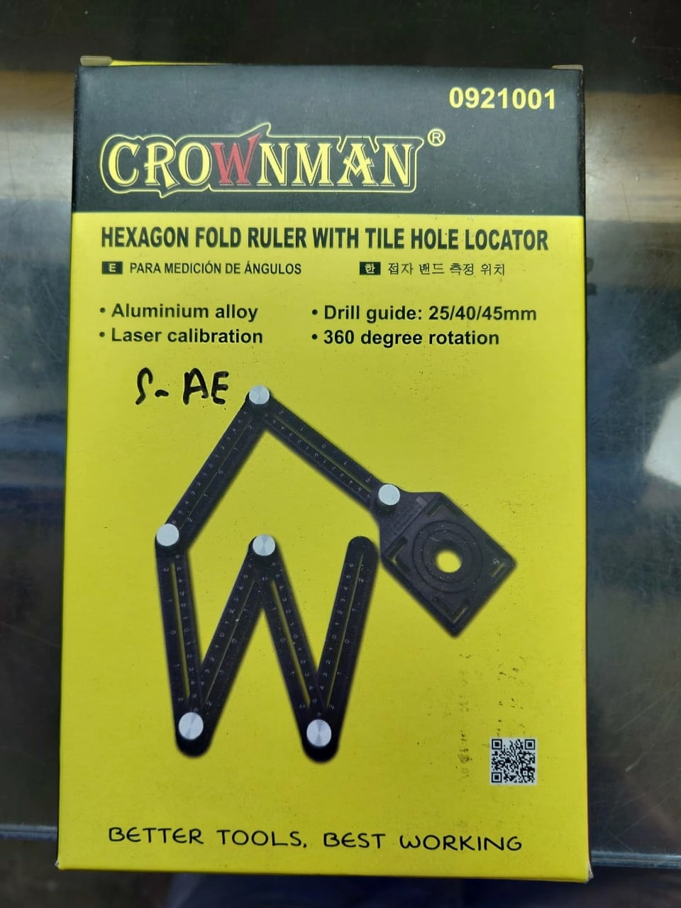 Hexagon Fold Ruler With Tile Holder Locator | Model : CM0921001