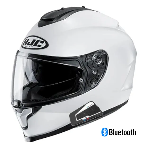 HJC C70 Full Face Bluetooth Helmet Gloss White