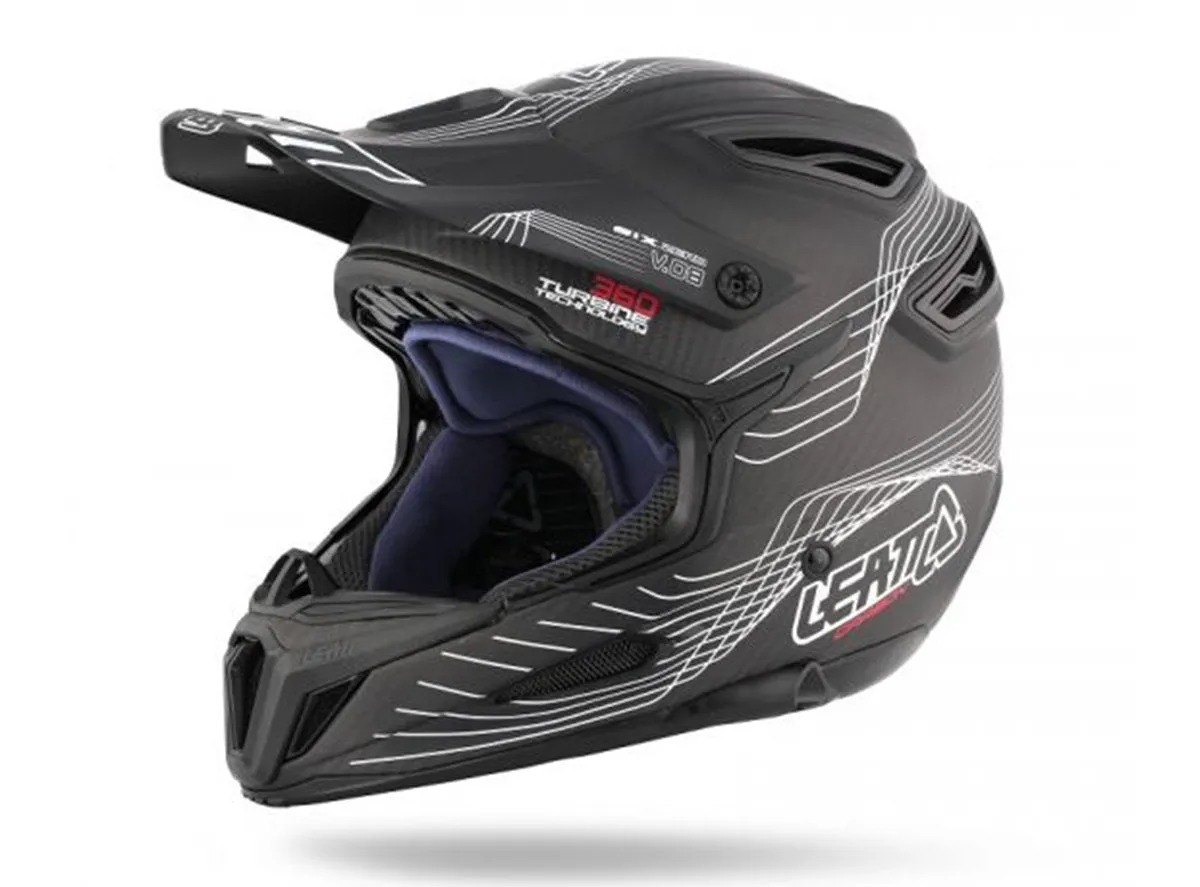 Leatt DBX 6.0 Carbon V08 Full Face Helmet - Carbon-White-Red