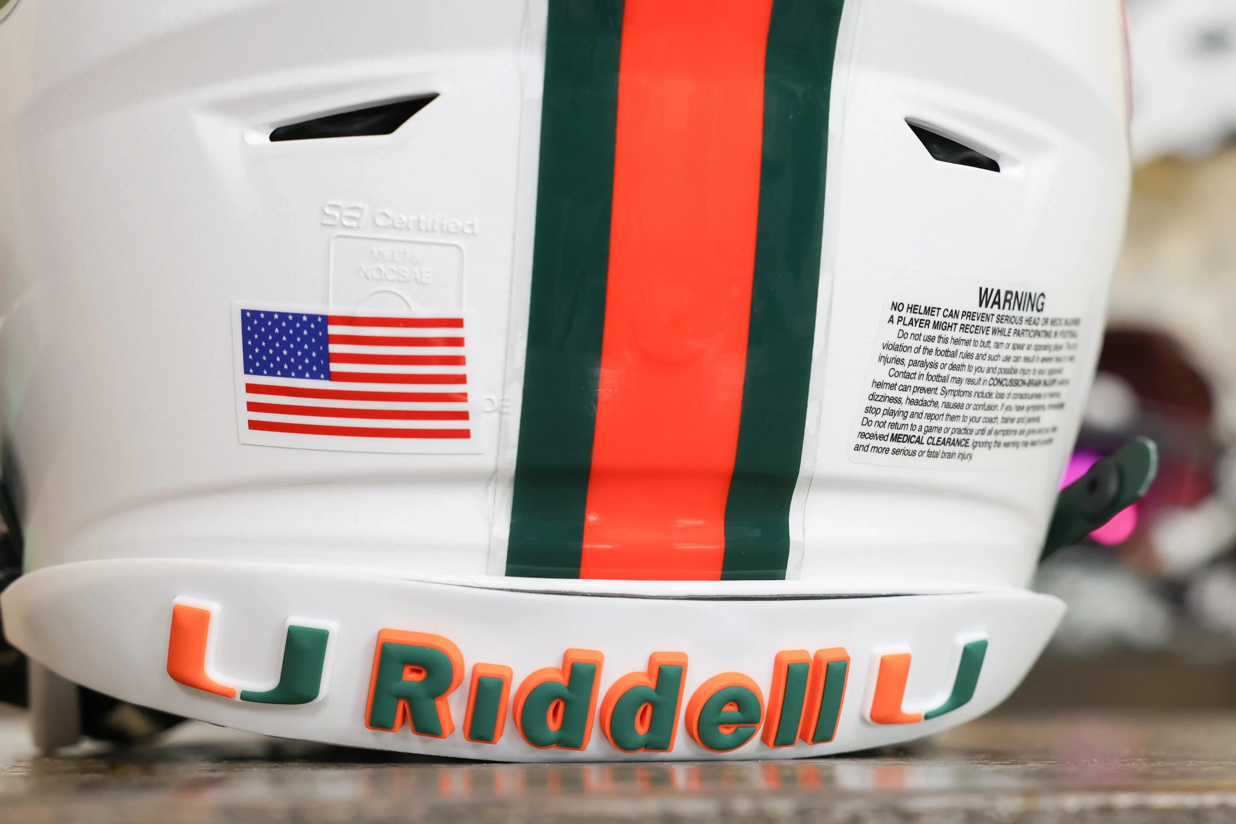 Miami Hurricanes Riddell SpeedFlex Helmet - GG Edition