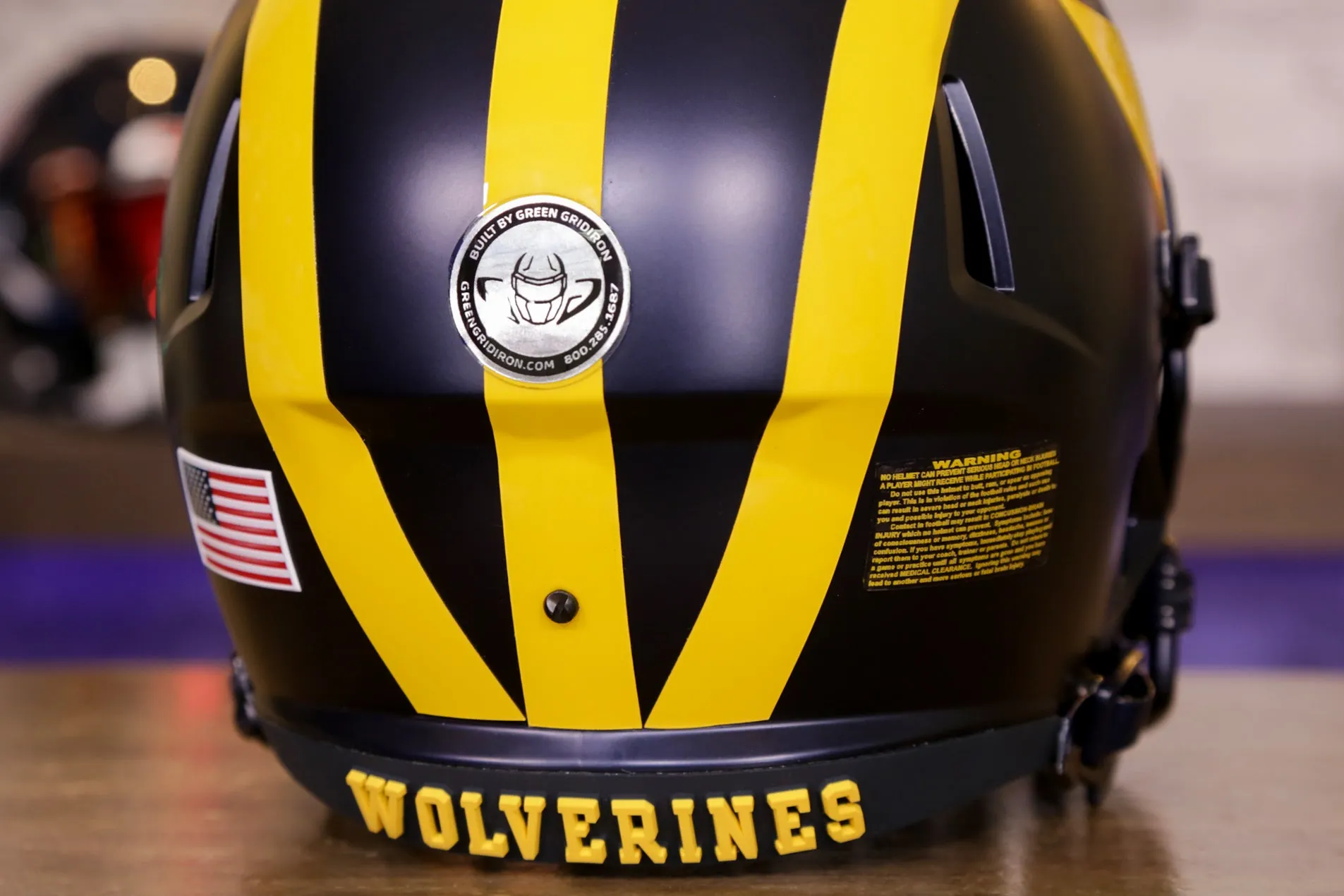 Michigan Wolverines Riddell Speed Display Helmet - GG Edition 00382