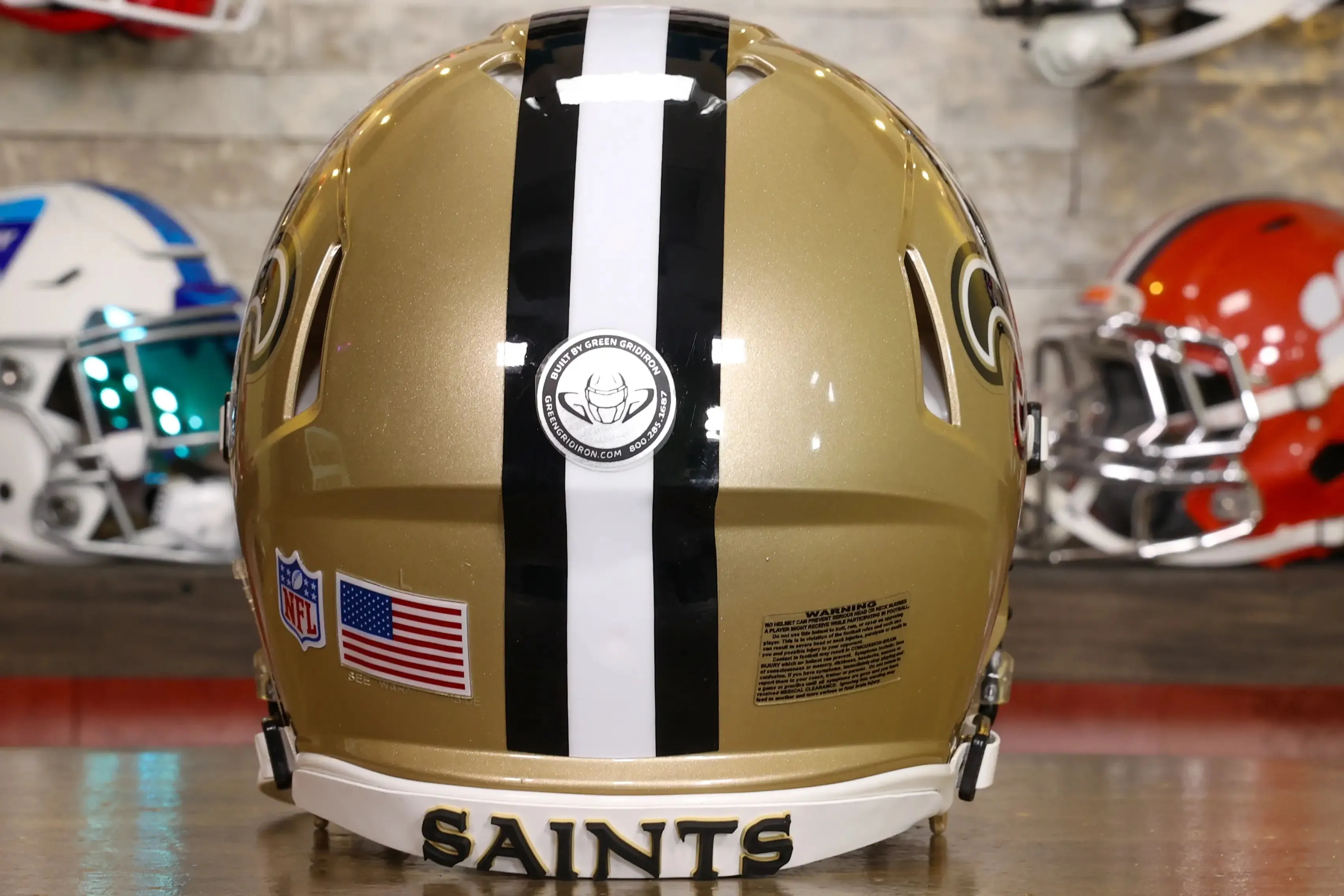 New Orleans Saints Riddell Speed Authentic Helmet - GG Edition