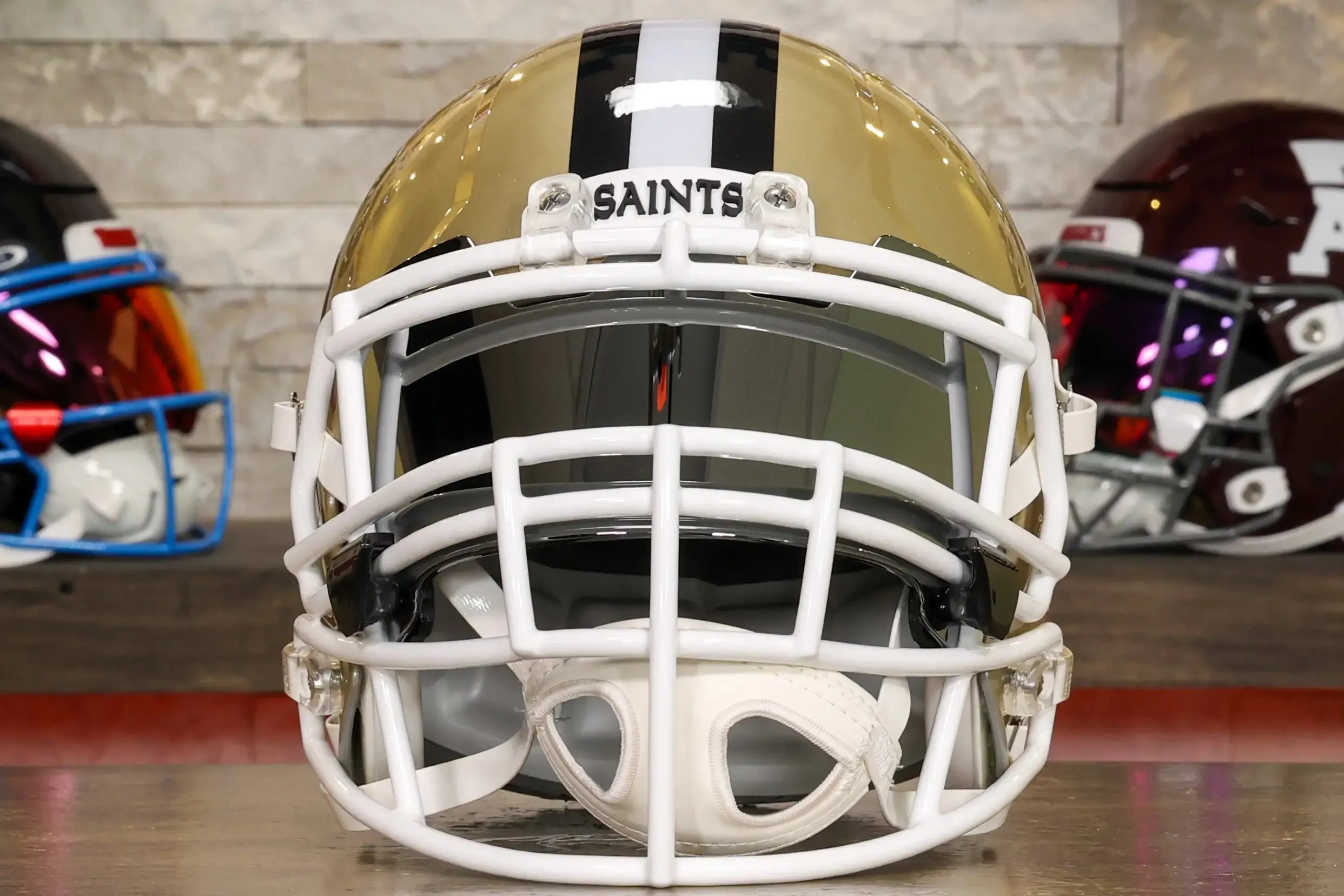 New Orleans Saints Riddell Speed Display Helmet - GG Edition