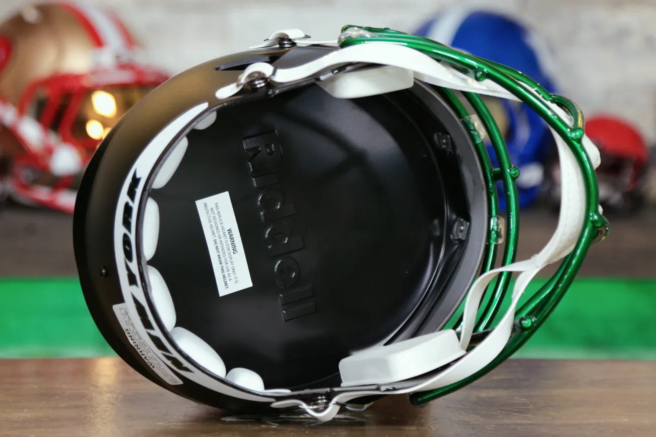 New York Jets Riddell Speed Display Helmet - Stealth Black Alternate