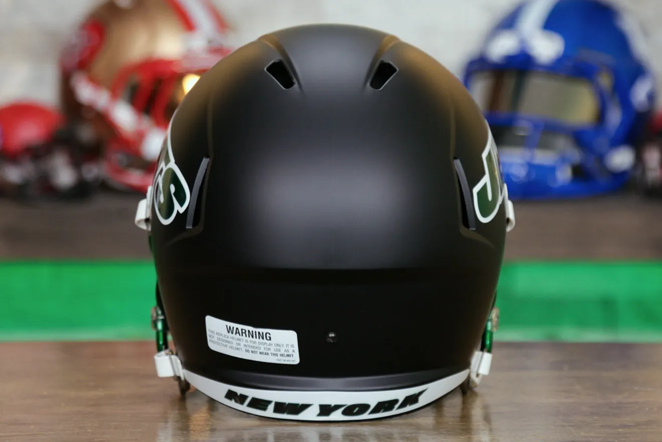 New York Jets Riddell Speed Display Helmet - Stealth Black Alternate
