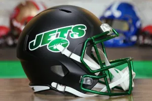New York Jets Riddell Speed Display Helmet - Stealth Black Alternate