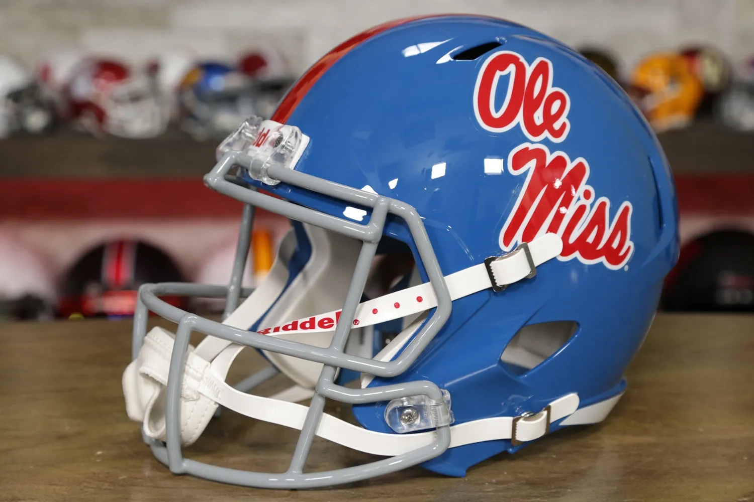Ole Miss Rebels Riddell Speed Display Helmet - Powder Blue