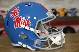 Ole Miss Rebels Riddell Speed Display Helmet - Powder Blue