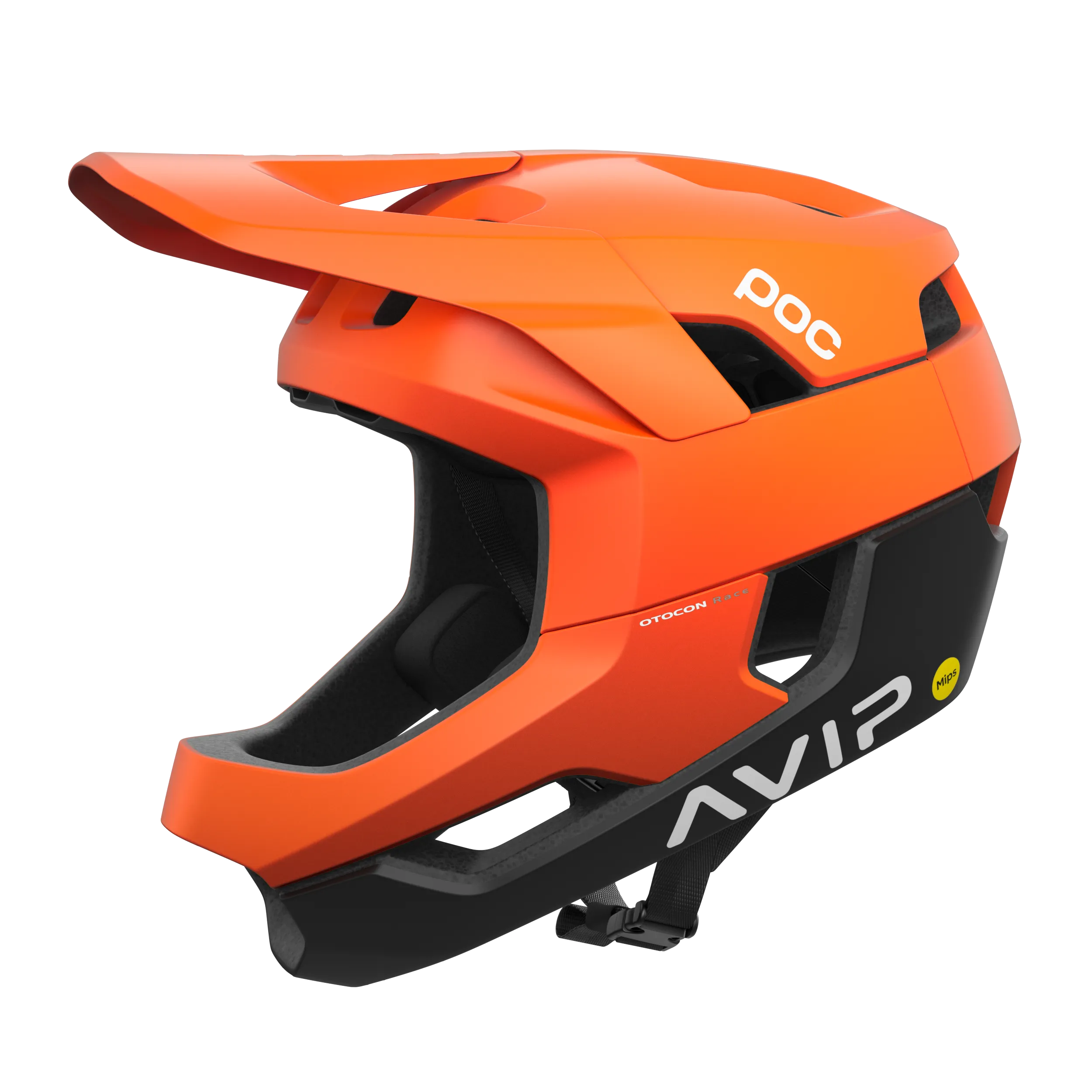POC Otocon Race MIPS Full Face Helmet - Fluorescent Orange Avip-Uranium Black Matt