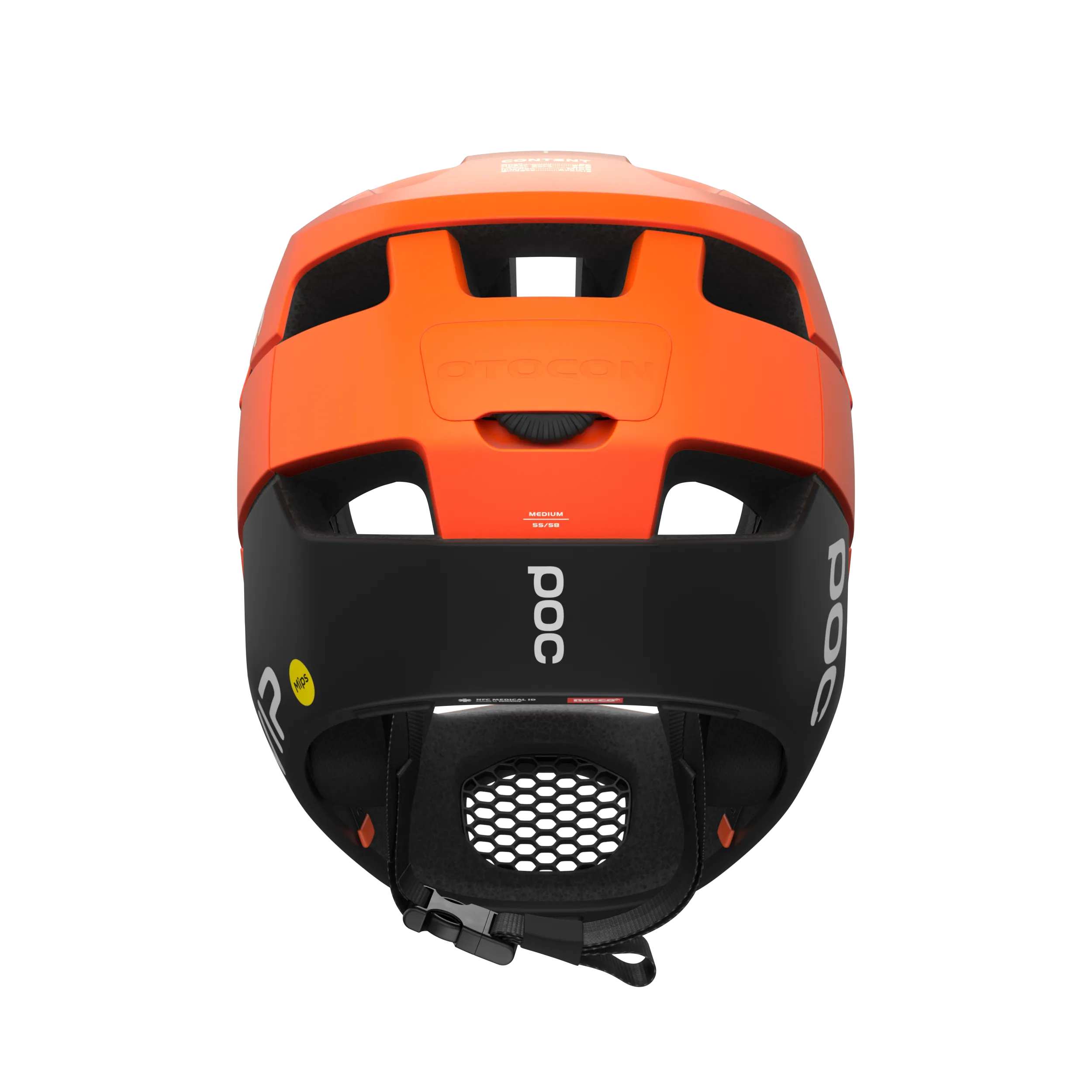 POC Otocon Race MIPS Full Face Helmet - Fluorescent Orange Avip-Uranium Black Matt