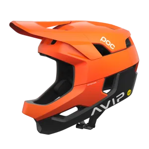 POC Otocon Race MIPS Full Face Helmet - Fluorescent Orange Avip-Uranium Black Matt