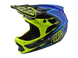 Troy Lee Designs D3 Composite Full Face Helmet - Corona Flo Yellow-Blue - 2018