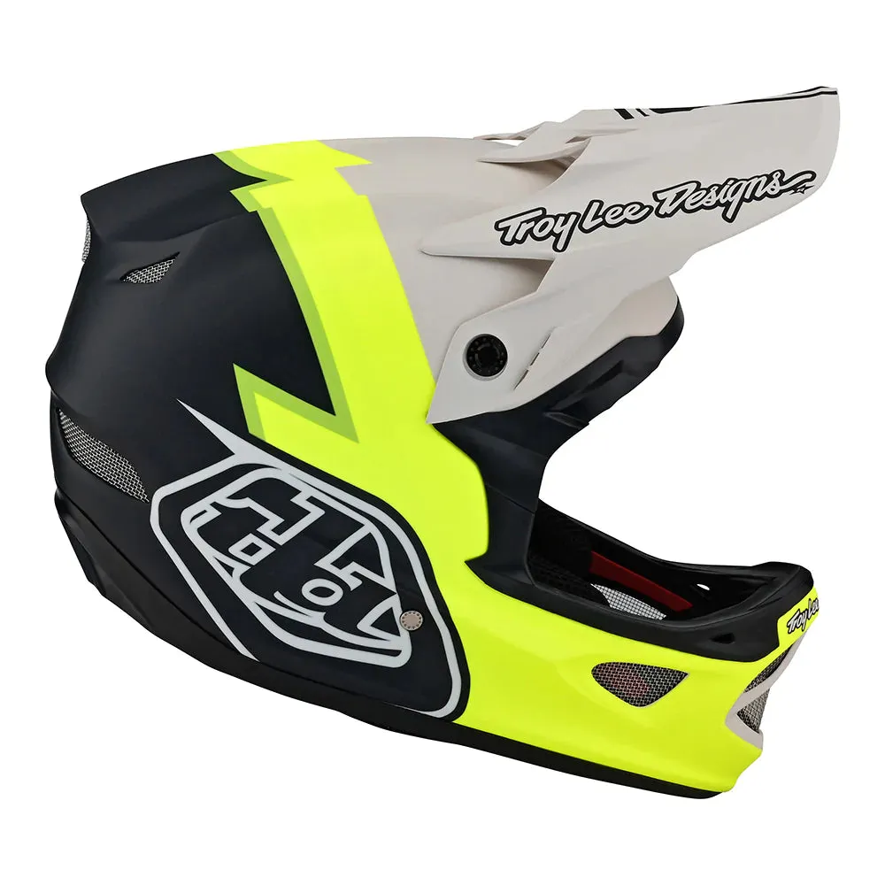 Troy Lee Designs D3 Fiberlite Full Face Helmet No MIPS - Volt - Flo Yellow - 2023
