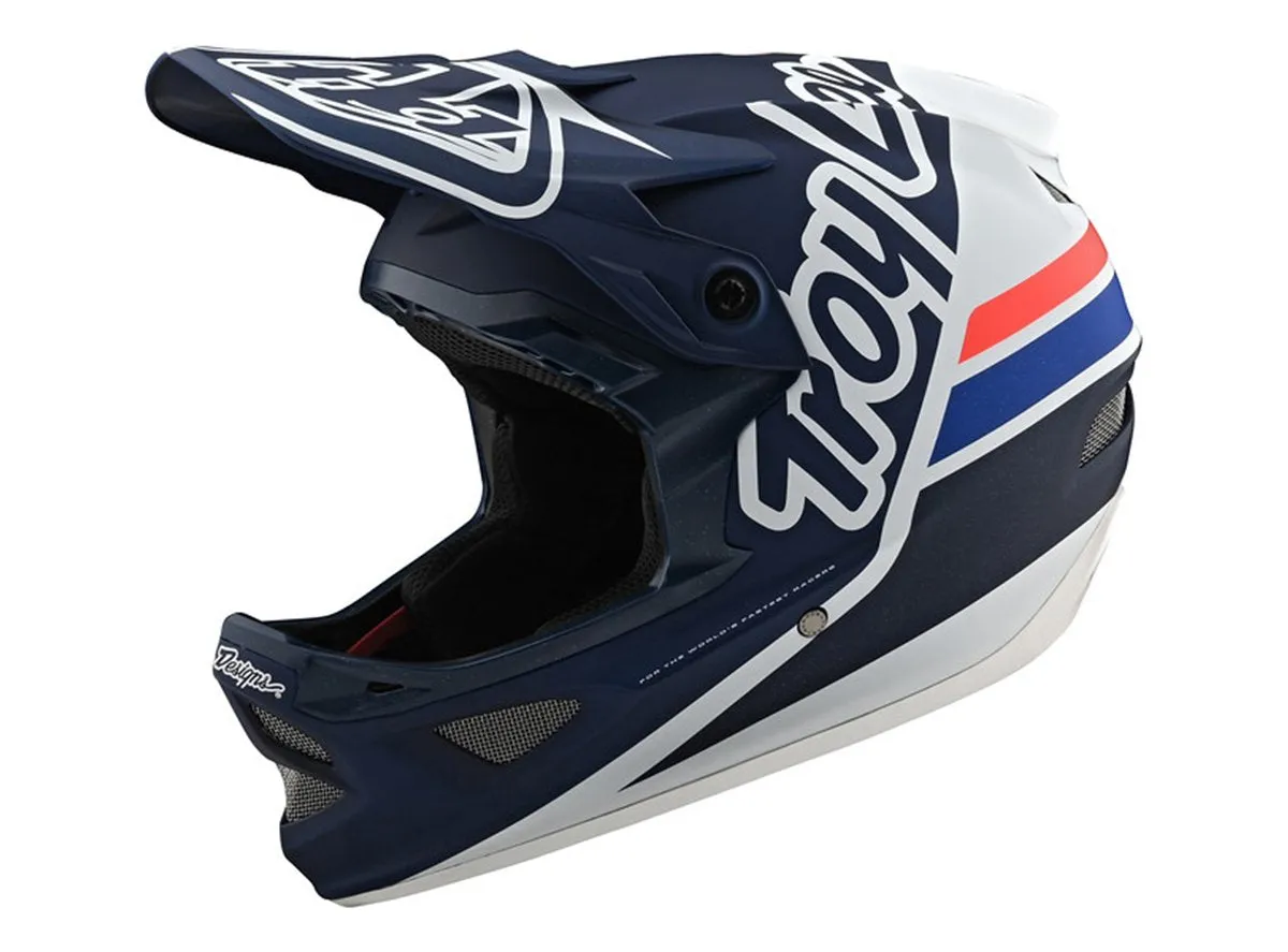 Troy Lee Designs D3 Fiberlite Full Face Helmet - Silhouette - Navy-White- 2020