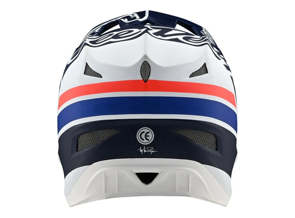 Troy Lee Designs D3 Fiberlite Full Face Helmet - Silhouette - Navy-White- 2020