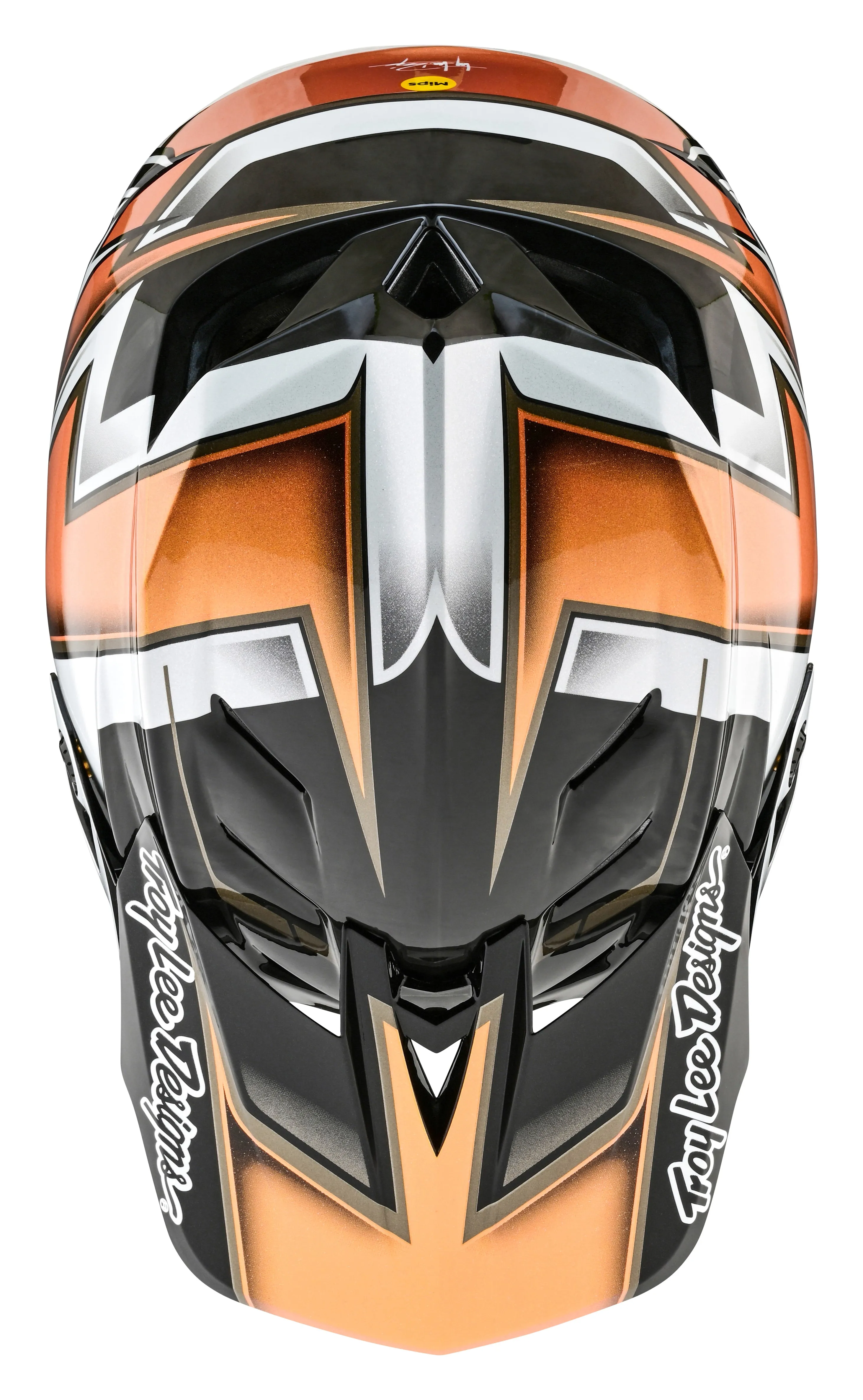 Troy Lee Designs D4 Carbon Full Face Helmet with MIPS - Ever - Black-Gold