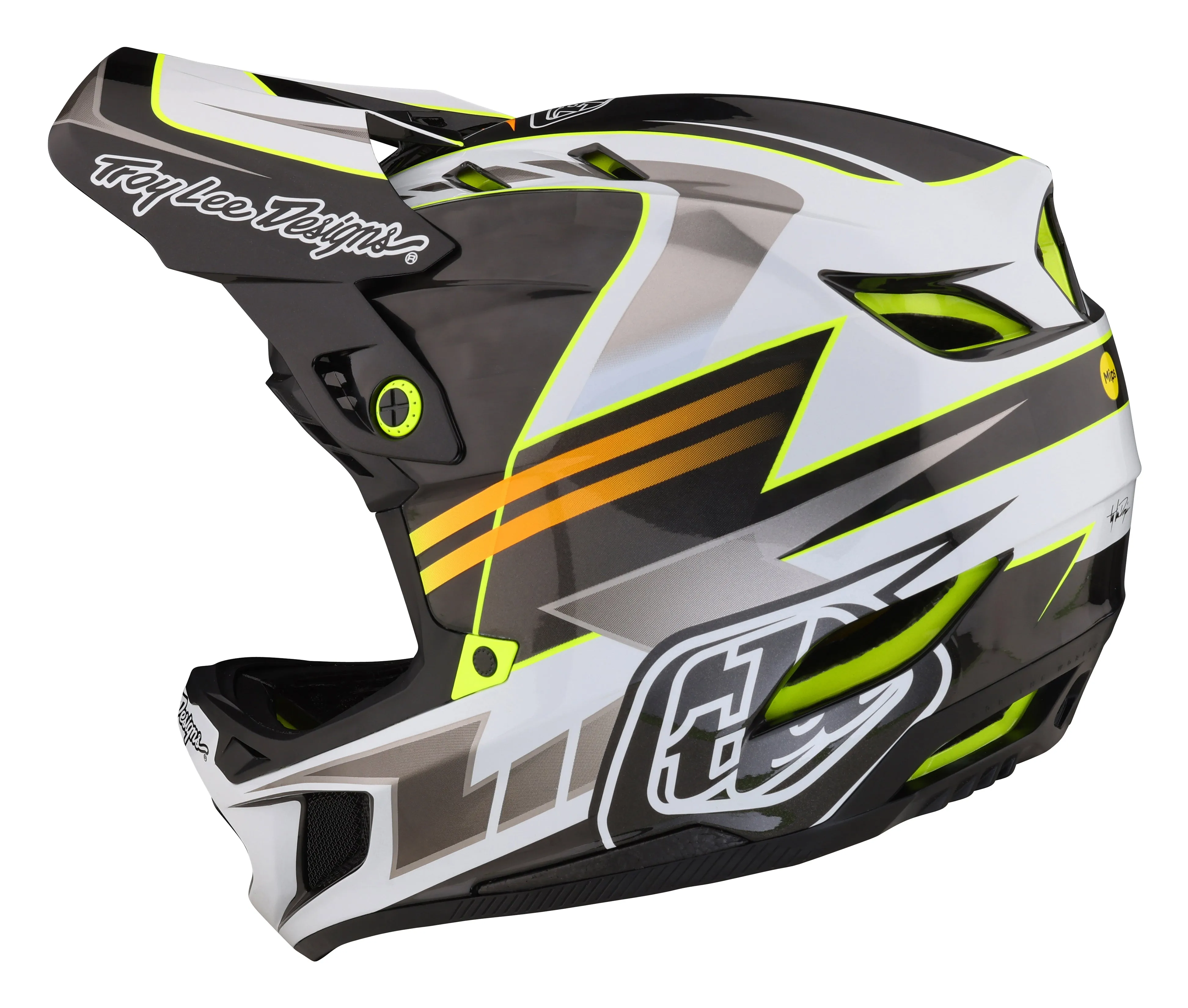 Troy Lee Designs D4 Carbon Full Face Helmet with MIPS - Saber - Gray - 2023
