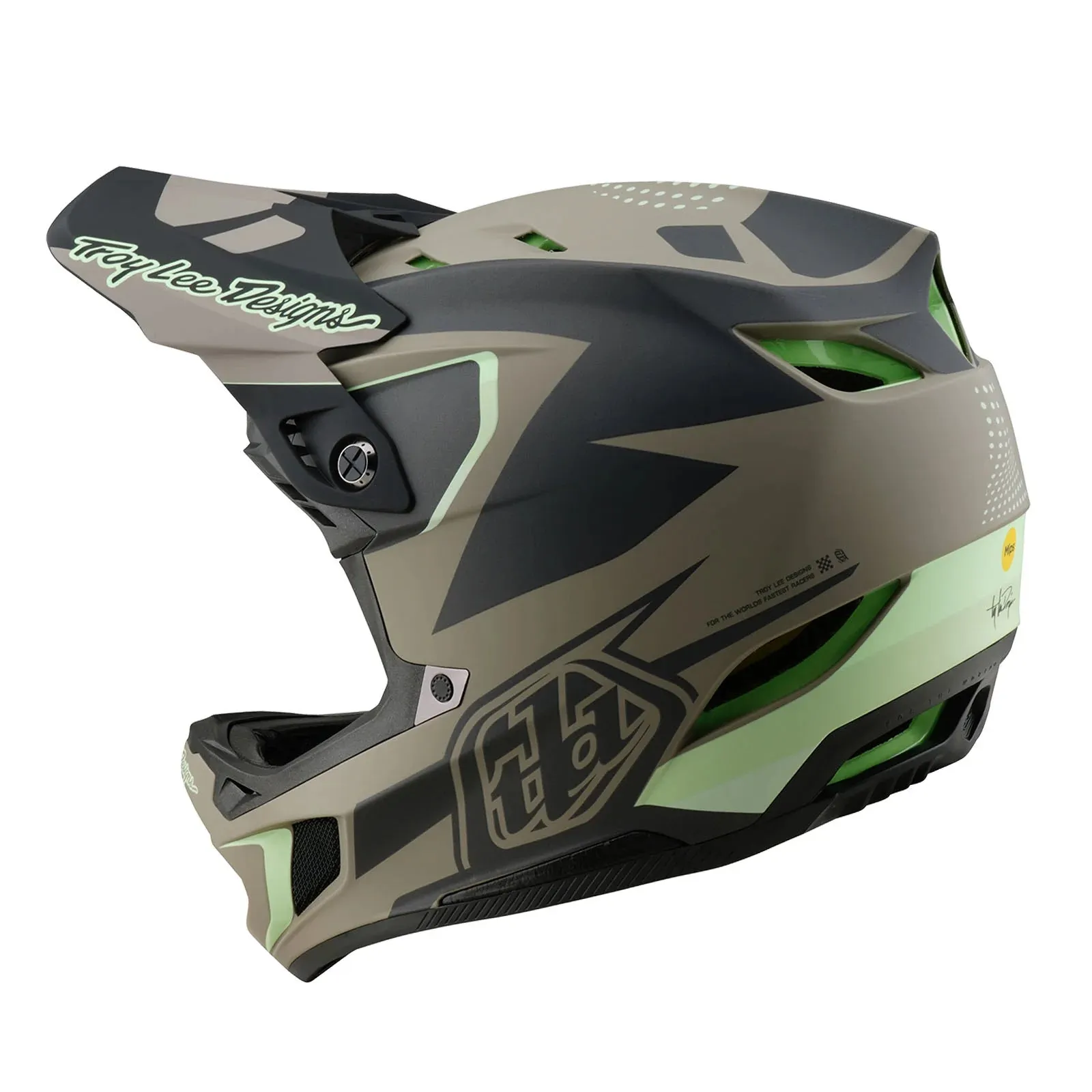 Troy Lee Designs D4 Composite Full Face Helmet - Optic - Timber