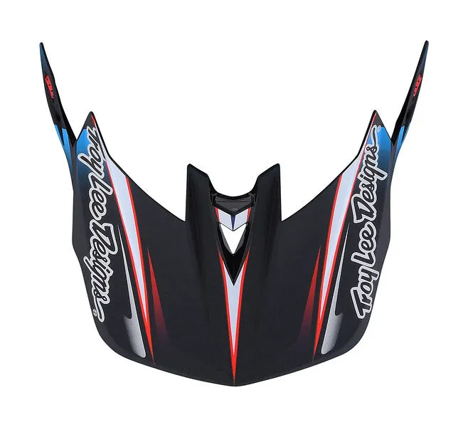 Troy Lee Designs D4 Replacement Visor - Lines - Black-Red