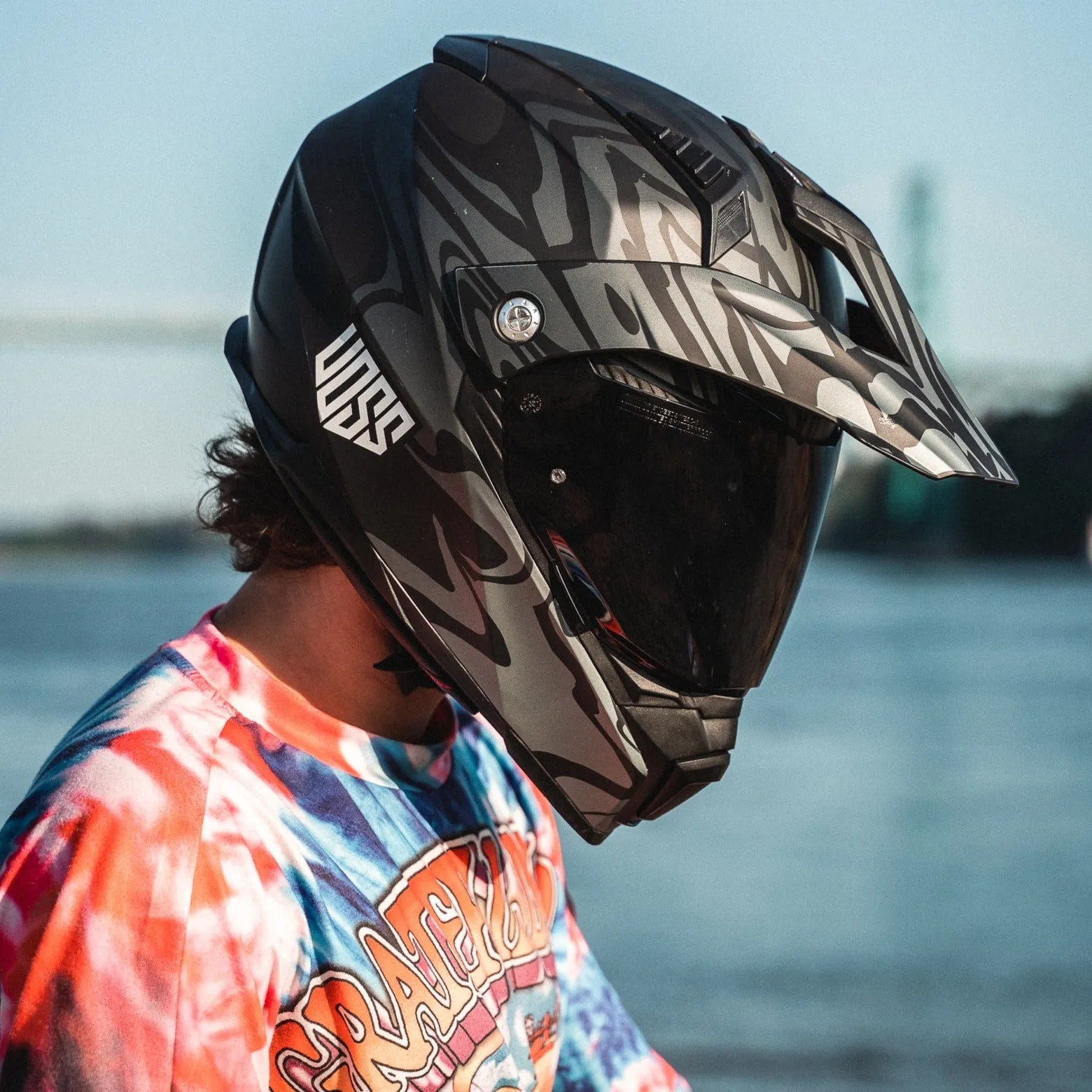 Voss 601 D2 Dual Sport Two-Tone Slick Helmet