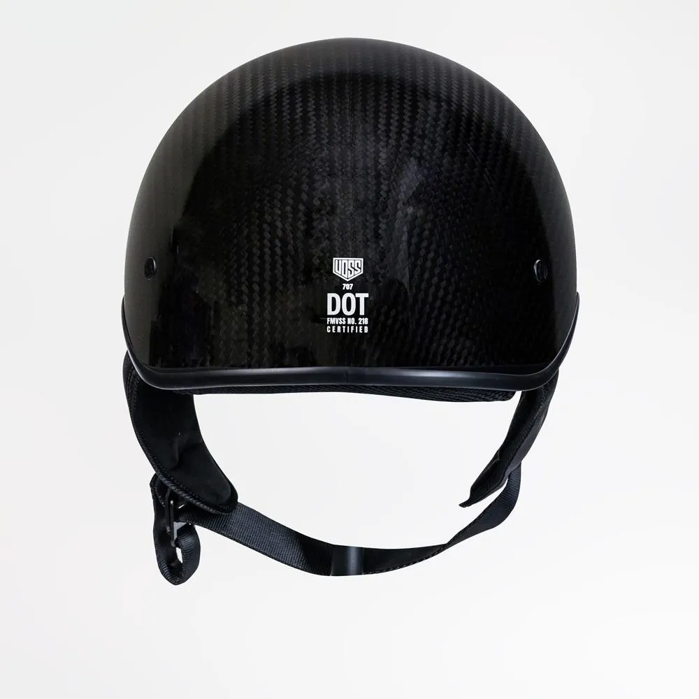 Voss 707Cf Cruise Gloss Black Half Helmet With Peak