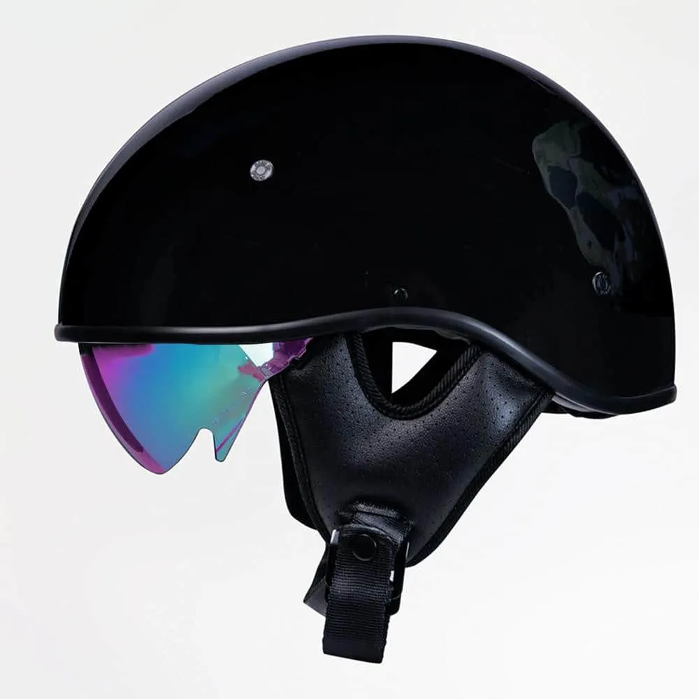 Voss 707Frp Black 3-Amigos Half Helmet