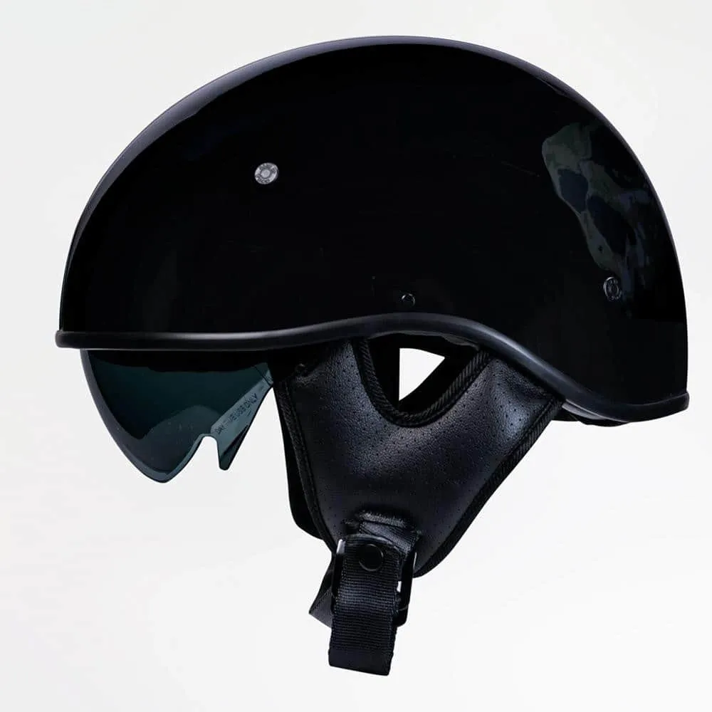 Voss 707Frp Black 3-Amigos Half Helmet