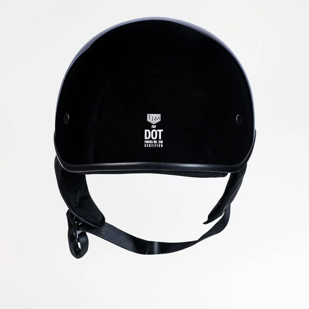Voss 707Frp Cruise Gloss Black Half Helmet With Peak