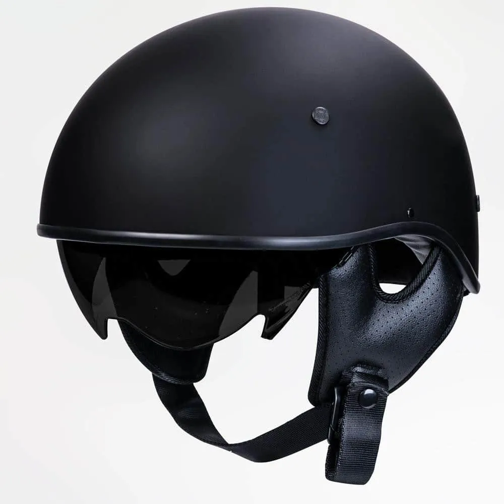 Voss 707Frp Matte Black 3 Amigos Half Helmet